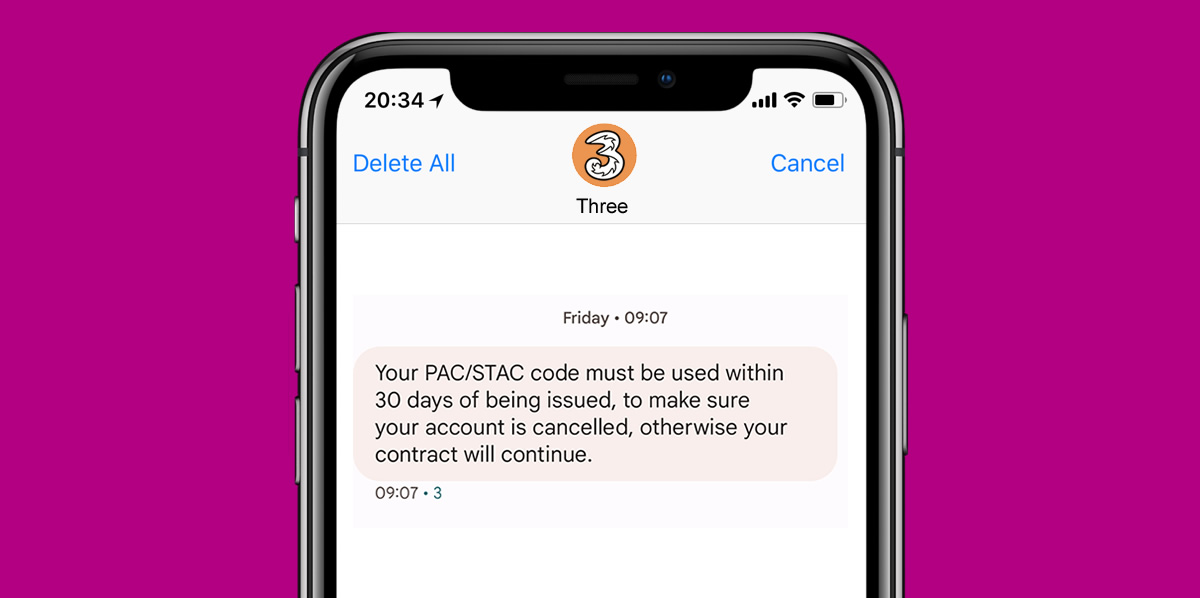 Three PAC Code Keep your number when joining or leaving Three